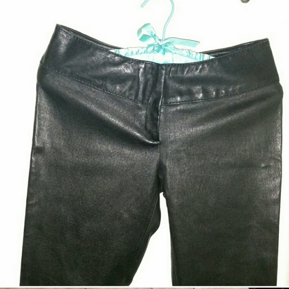Milly black leather pants